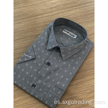 Camisa de manga corta a cuadros teñida en hilo masculino de moda